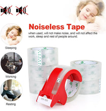 이미지를 갤러리 뷰어에 로드 , No Noise Quiet Clear Packing Tape, Heavy Duty Packaging Tape, Refill Rolls for Sealing Packing and Shipping, 2.4Mil 1.88Inch 55Yards 6Rolls, with Free Dispenser
