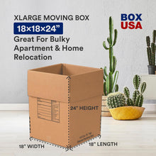 이미지를 갤러리 뷰어에 로드 , Moving Boxes Large Heavy Duty 18X18X24 (6-Pack) Corrugated Cardboard Box for Shipping, Mailing, Packing, Packaging and Storage 18&quot;L X 18&quot;W X 24&quot;H
